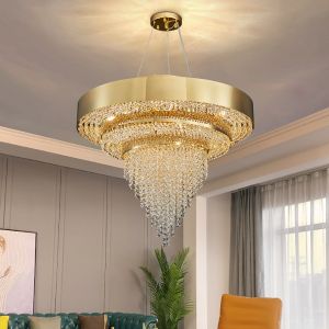 China Modern led chandelier living room decoration home decor lights round large dining light(WH-CY-244) on sale