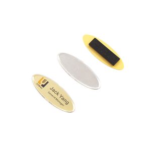 15g/Pc 76x26mm Custom Magnetic Badges With Dome Over
