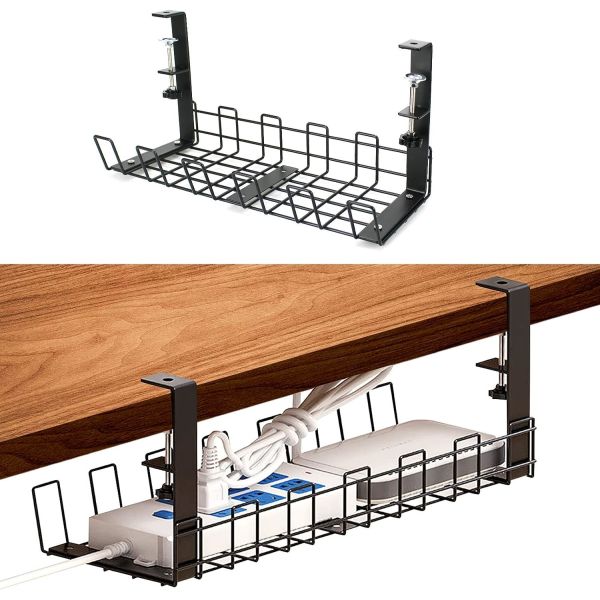 Quality Stocked Desk Cable Tidy Tray No More Tangled Wires with Non-folding Rack Design wholesale