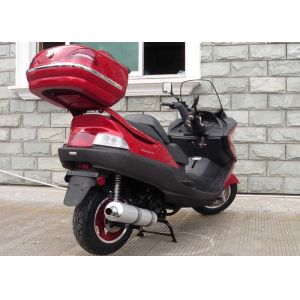 Red Motor Powered Scooter With Hand Brake , Motor Scooter 150cc With Strong