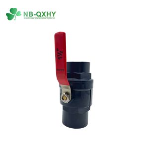 PVC 2 Piece Valve with Straight Through Type and Two Stainless Steel Handle Ball