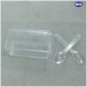 5oz Rectangular Dessert Appetizer Tumbler Cups with Plastic Spoons-Mini