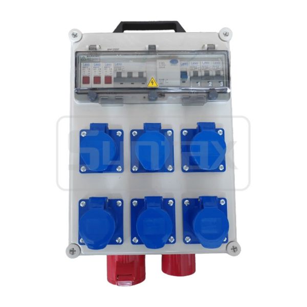 Syntax JJ17 Wall Mounted Distribution Box 32AMP Three Phase Earth Leakage