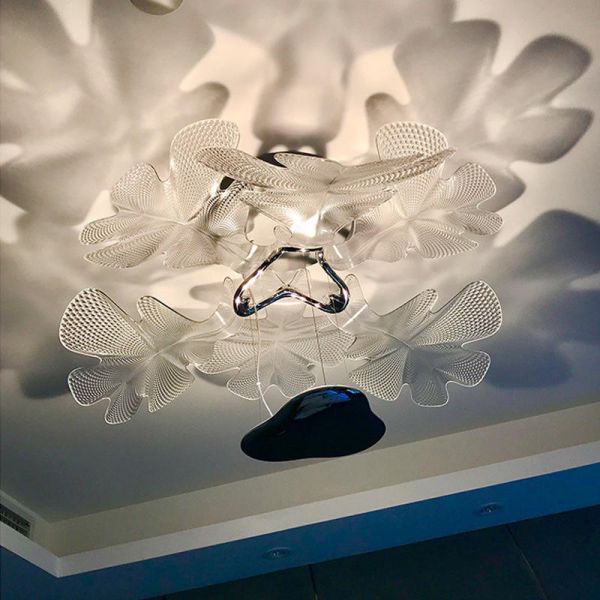 Embossed Petal Shaped Nordic Pendant Light Luxury Decorative Chandelier Living Room