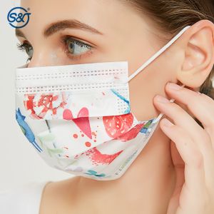 S&J Wholesale OEM daily use adult kids 3ply custom printed face mask disposable