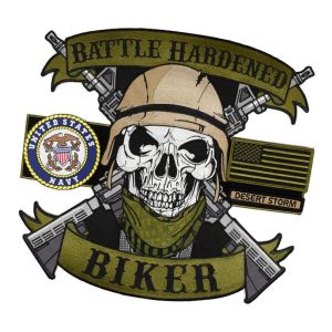 Heat Cutting Skull Custom Motorcycle Vest Patches Camouflage Material