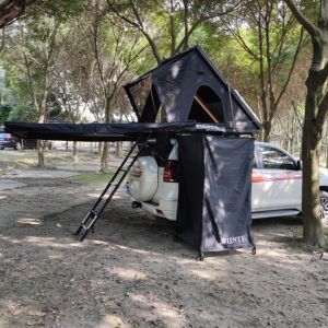 Portable Foldable Shower Tent with Built-in LED Strip Light and 420D Oxford Cloth