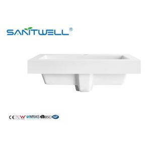 SWQ510 Sanitary Wate Artificial Stone Basins Small Size Solid Surface Matt White