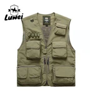 High Quality Breathable Mesh Outdoor Multi-pocket Utility Men's Vests Men's