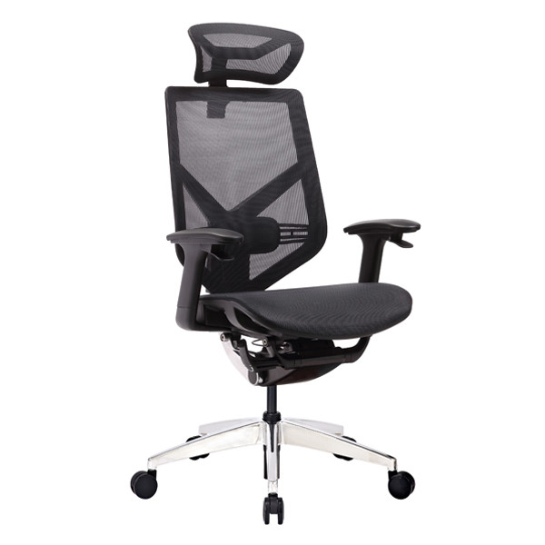 Quality 3D Swivel High Back Mesh Office Chair​ Ergonomic Polished Aluminum wholesale