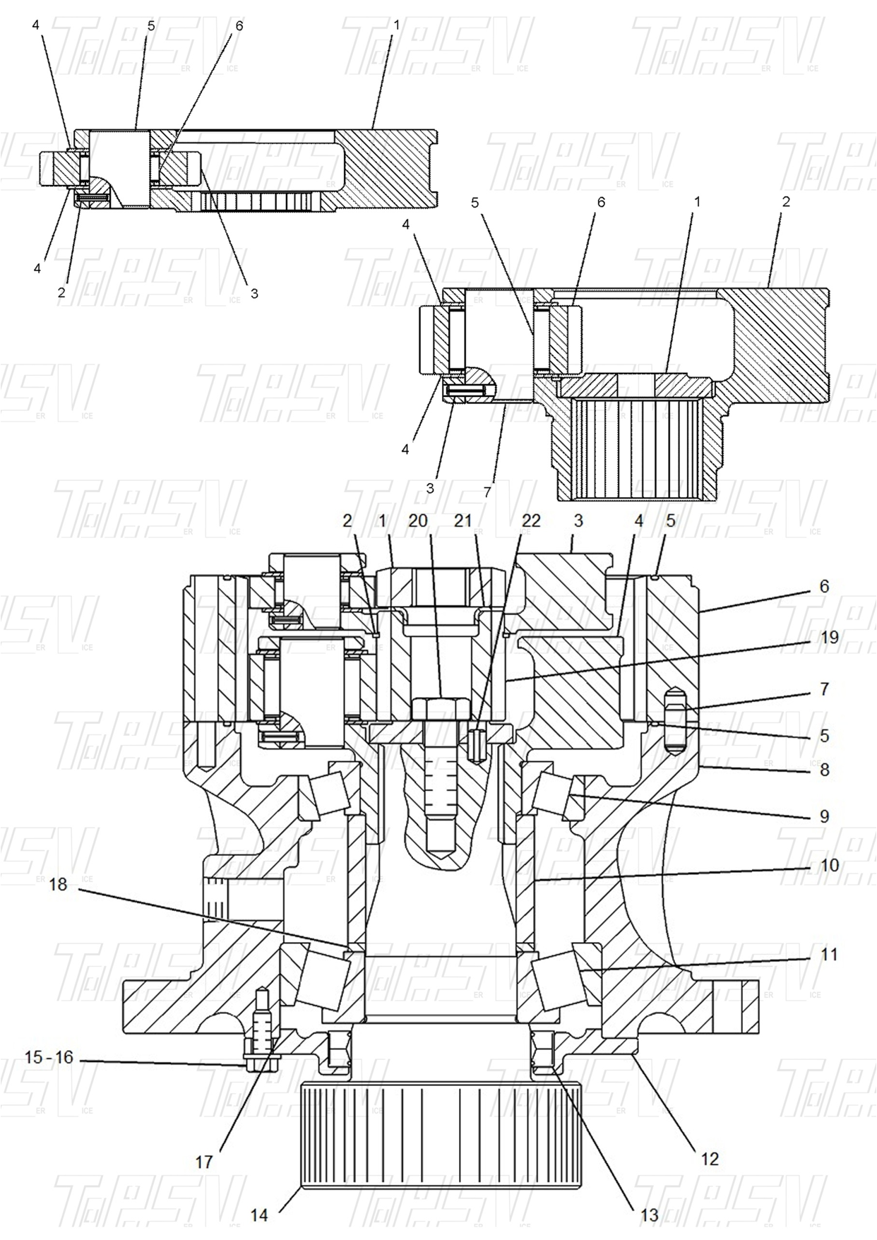 7I-7784 Forging Technique E312 Excavator Swing 2 Stage Planetary Gear with Steel Material and View Image Tooth Number