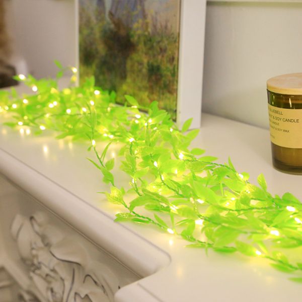 Artificial Ivy Garland Fake Plants Outdoor Fairy String Lights Vine Hanging Light Party Garden Decoration Lamp