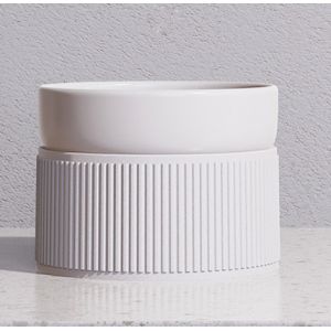 Tilted Elevated Cat Food Bowl Dish Pet Feeding Station With Stand ABS