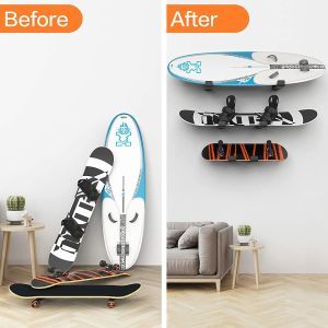 Metal Rack for Snowboard and Ski Display and Storage Wall Mounted for Home and