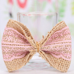 Factory Direct Handmade Diy Lace Bow New Clothing Accessories Color Linen Flower