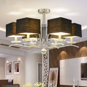 Modern lead crystal chandelier with Lampshade for indoor home project lighting