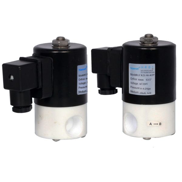 Silicone Seal Chemical Resistant Solenoid Valves Direct Acting 2 Port 1 / 2 Inch Size