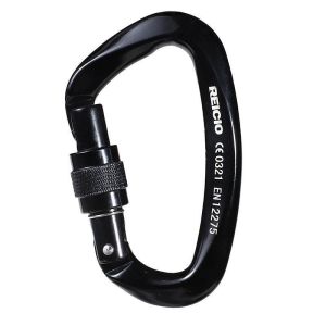 Black Oxide Coated Coating Aluminum Carabiner 25KN D Shape Flat Hook for