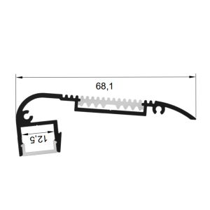 Aluminium Alloy Stair Nosing LED Profile Extrusion Anodized For Strip Lights