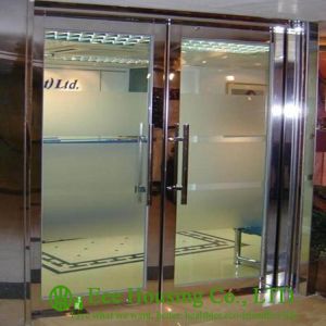 China Double-leaf Stainless steel fire proof emergency exit glass door on sale