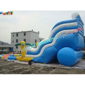 Waterproof Outdoor Inflatable Water Slides , Commercial Water Pool Slide