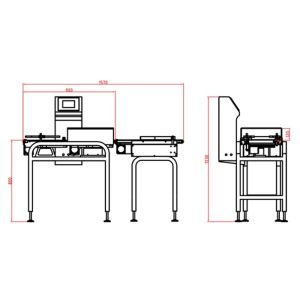 1000g Check Weigher Machine With Pneumatic Pusher Reject