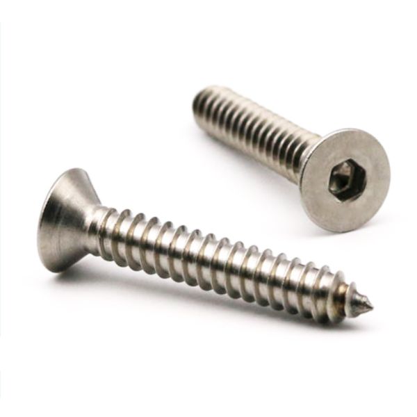 Quality Flat Head Allen Drive Hex Socket Self Tapping Timber Screws DIN7982 Stainless Steel A2 wholesale