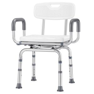 Adjustable Swivel Shower Stool Portable Safety Rotating Shower Chair