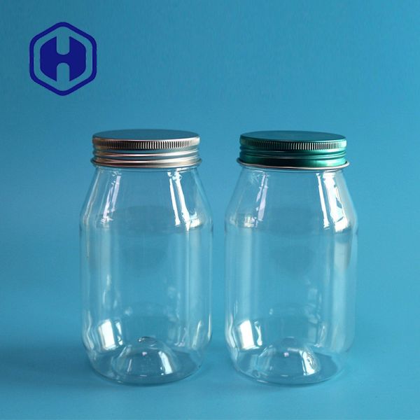 Quality Clear Round Sweet Salt Nuts Leak Proof Plastic Jar 400ml 125mm Height wholesale