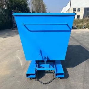 Construction Steel Tipping Bins / Forklift Bin Tipper Forklift Dumpster
