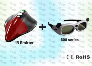 External 3D Shutter Glasses and SYNC Emitter for PC