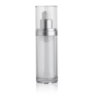 Seal 100ml Airless Pump Bottle Plastic Body Cream Bottle Silver
