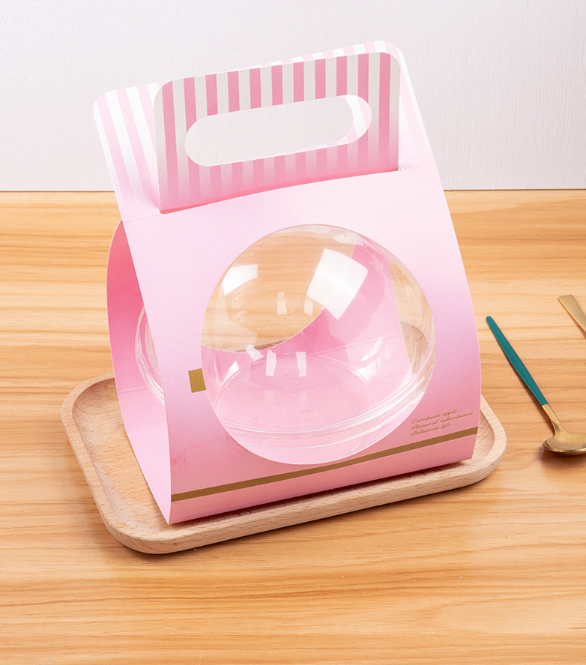 Sweet Delights 700ml Mousse Ball Containers Dual Color PET Dessert For Fruit