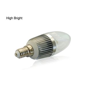 Cheap Energy saving Aluminium Alloy 3W E14 / E12 / E27 LED Candle Light Bulbs With PC Cover for sale