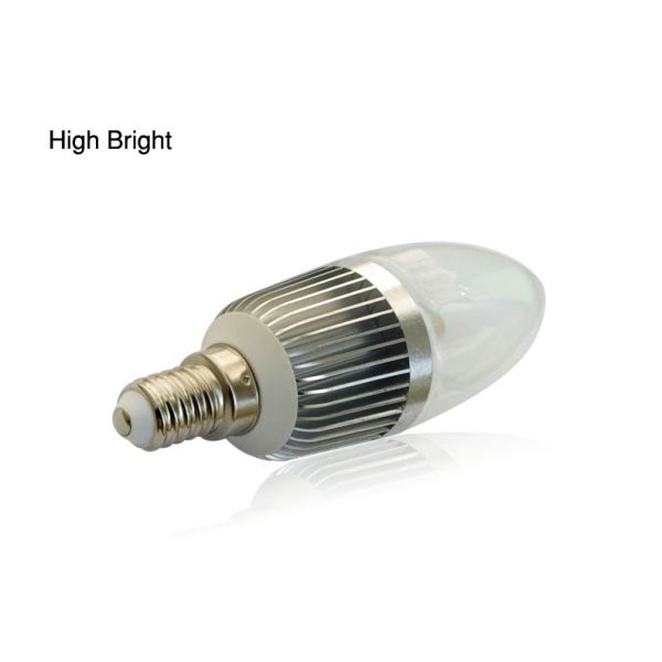 Energy saving Aluminium Alloy 3W E14 / E12 / E27 LED Candle Light Bulbs With PC