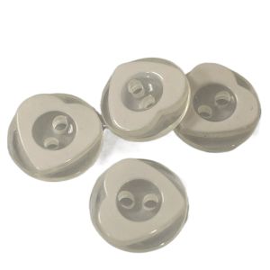 Backside Transparent Plastic Heart Buttons White Color In 20L For Sewing