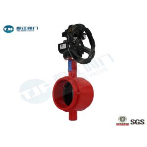 220V AC Electric Actuated Butterfly Valve , Viton Lined Grooved End Butterfly