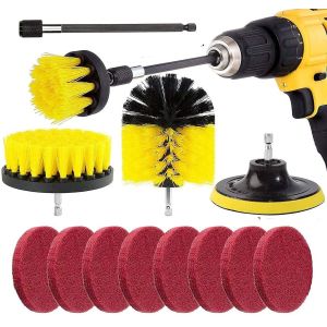 China Cleaning 3PC Drill Brush Attachment Set With 150Mm Extension Rod on sale