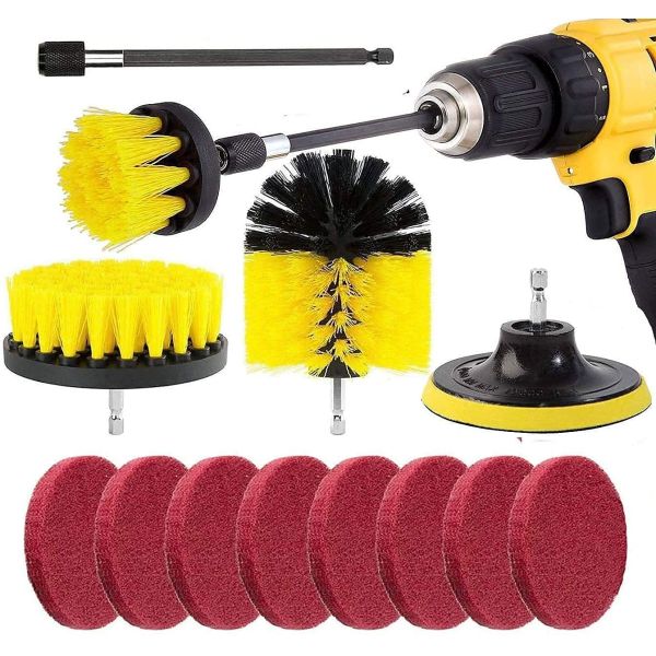 Quality Cleaning 3PC Drill Brush Attachment Set With 150Mm Extension Rod wholesale