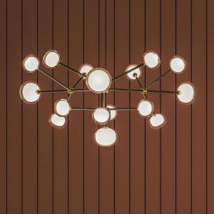 Nabila Rectangular Round Chandelier For Dining room Bar Kitchen sputnik
