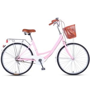 China 24/26 Inch Ladies Retro Bike With BasketCheap Vintage Adult Single Speed Classic on sale