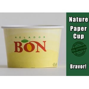 Single Wall Disposable Frozen Yogurt Cups , Disposable Paper Bowls With Lids