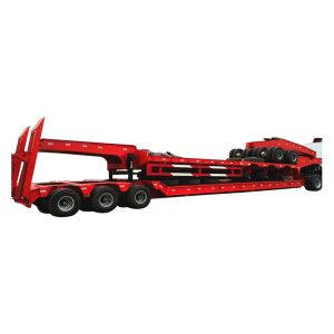 Heavy Duty I Beam Lowbed Semi Trailer with Double Air Chamber Brake System and