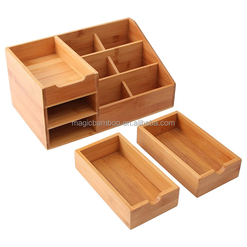 Living Room Jewelry Storage Cabinet Dressing Table Top Bamboo Cosmetics Display Table