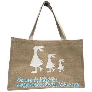 Custom eco friendly waterproof tote shopping jute pouch bag burlap linen packing