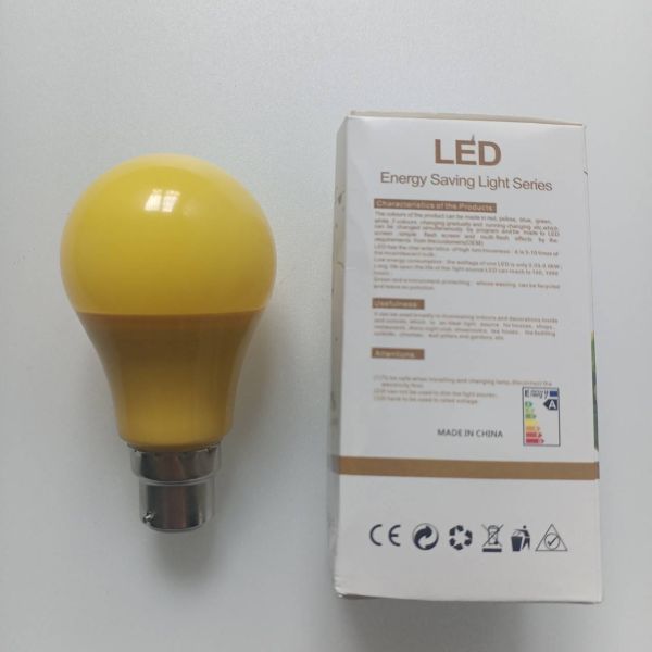3000k yellow 580nm LED bulb light E27 B22 no wavelength below 440nm anti UV and IR CE ROHS