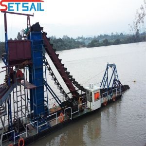 Steady Performance Chain Bucket Gold Dredger with Agitation Chute Precise Gold
