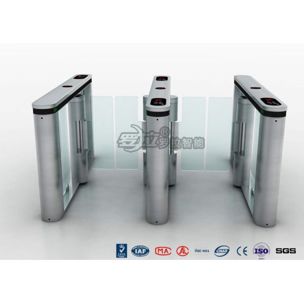 Quality Fingerprint Pedestrian Swing Gate Turnstile RFID Card Reader Anti Pinch Mechanical Structure wholesale