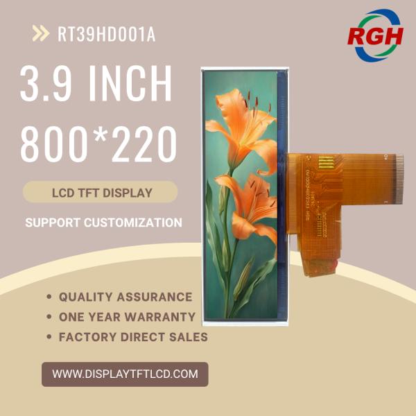 Quality 3.9" TFT LCD Module 800×220 With ST72568 Driver, 10-LED Backlight, Customizable Cover Glass wholesale