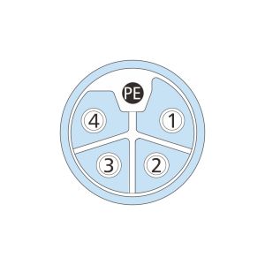 L Code M12 Panel Mount Connector Female Front Side Fastening With Pcb Contacts